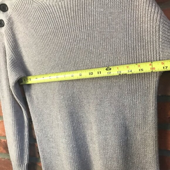 American Eagle NEW AE Sweater Dress Cowl Button Ribbed Mock Neck Wool Cotton S - Picture 9 of 14